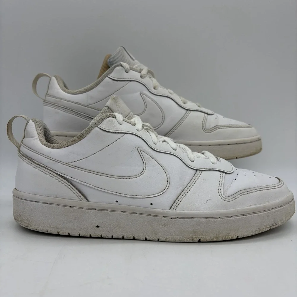 Nike Youth 7 7Y Athletic Shoes Court Borough Low Recraft All White BQ5448-100